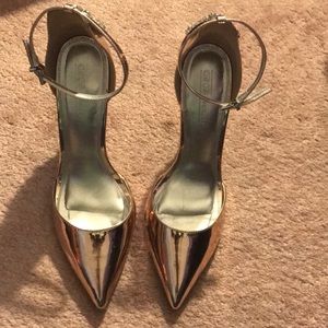 ASOS Design Plaza Gold Stilletos, size 11